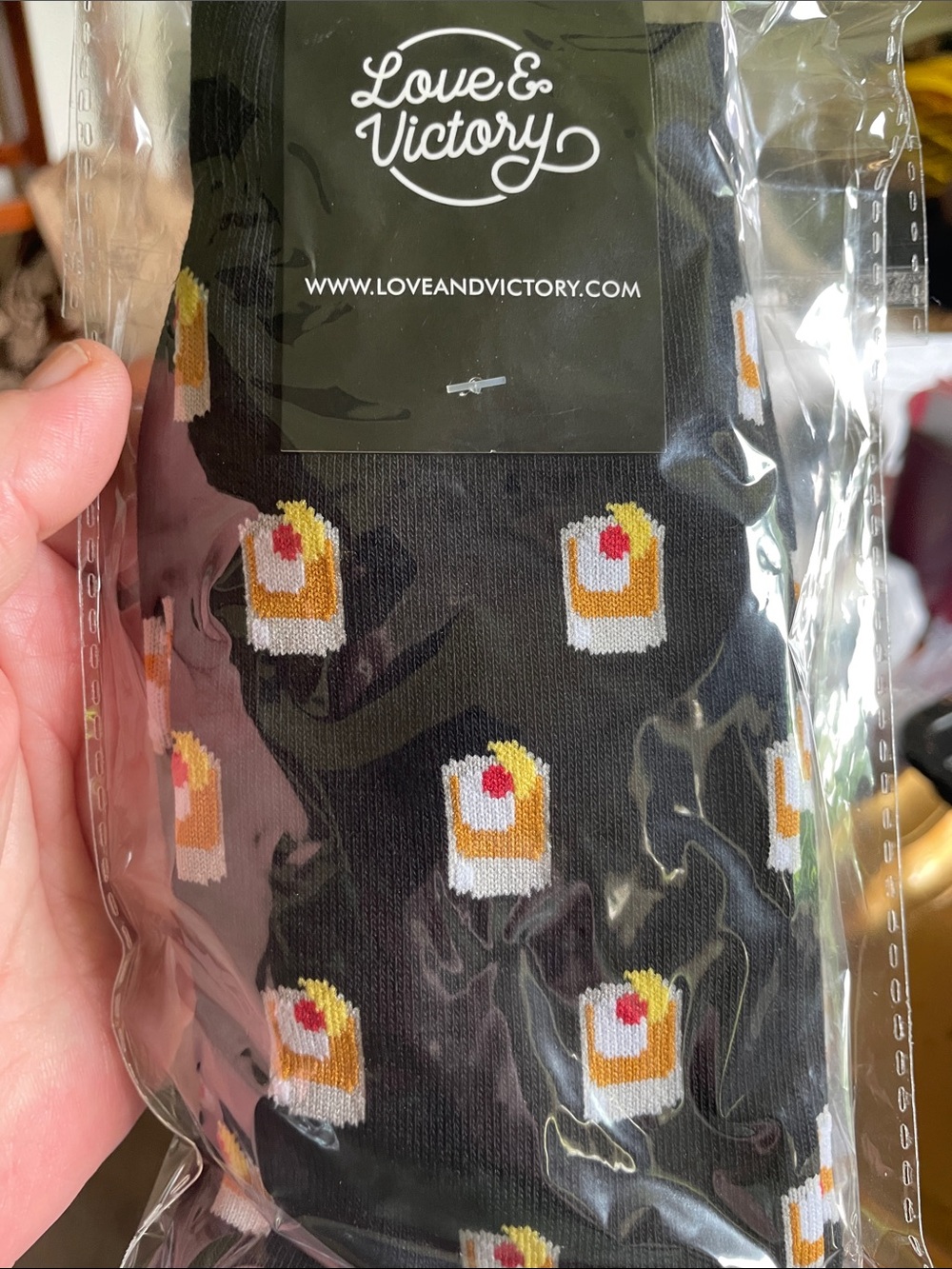 Men’s Black Novelty Socks with cocktail Pattern